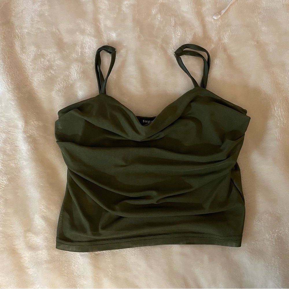 Shein Green Crop Tank Top